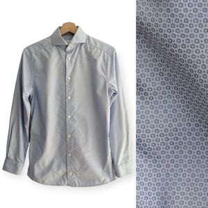 Eton Super Slim Fit Men's Dress Shirt Blue Dots 14.5